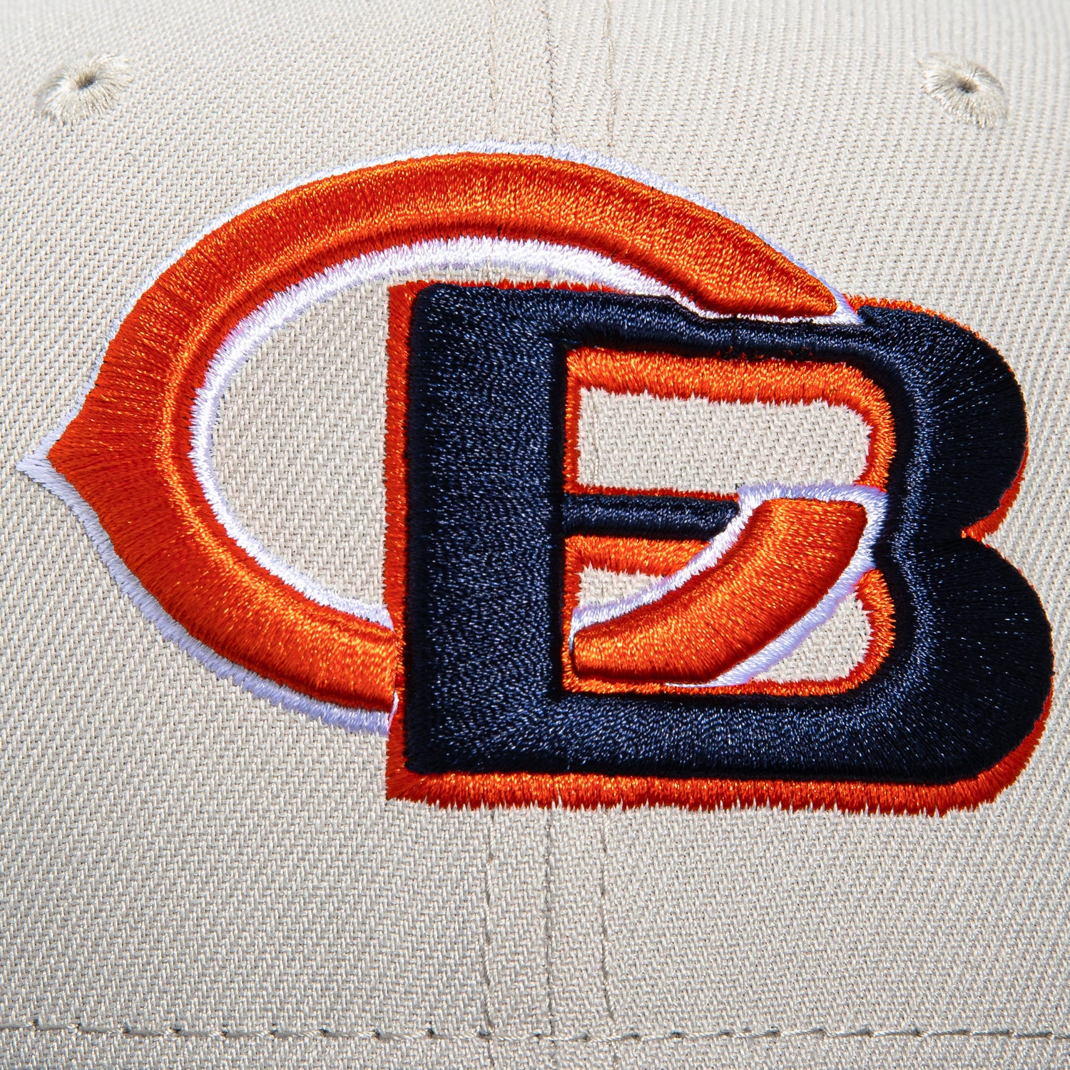 New Era 59Fifty Chicago Bears Logo Patch Snapback Hat - Navy Blue & Stone Dome Design for Men's Baseball Cap | Perfect for Game Day, Sports Fans & Streetwear Fashion