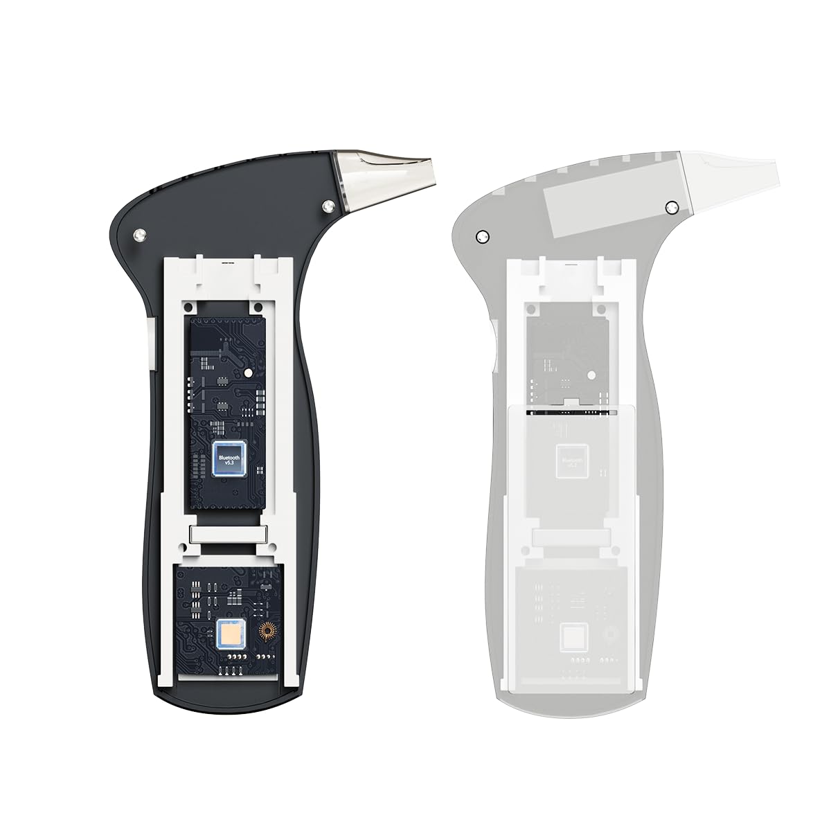 Portable Alcohol Breathalyzer Tester with LCD Display & Reusable Mouthpieces - Personal & Professional Use - Accurate BAC Detection for Home, Office, Parties & Road Safety - Black