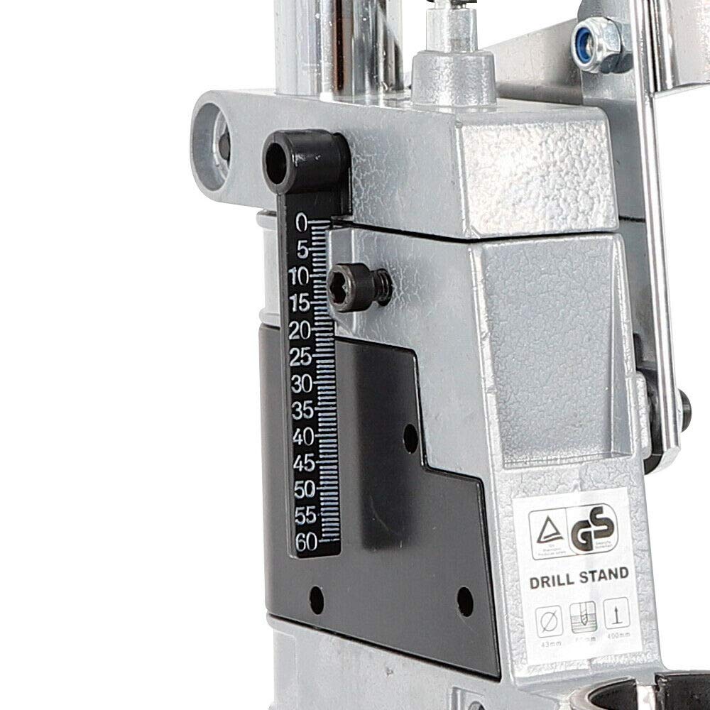 Heavy-Duty Adjustable Bench Clamp Drill Press Stand - Universal Drill Workbench Support Tool with Double Hole Aluminum Base for Hand Drills | Perfect for Woodworking, Metalworking & DIY Repair Projects