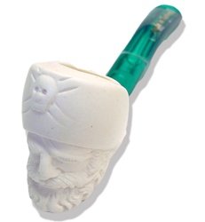 Hand-Carved Meerschaum Tobacco Pipe - Mini Pirate Head Design for Collectors & Smokers | Perfect Gift for Pipe Enthusiasts & Unique Home Decor