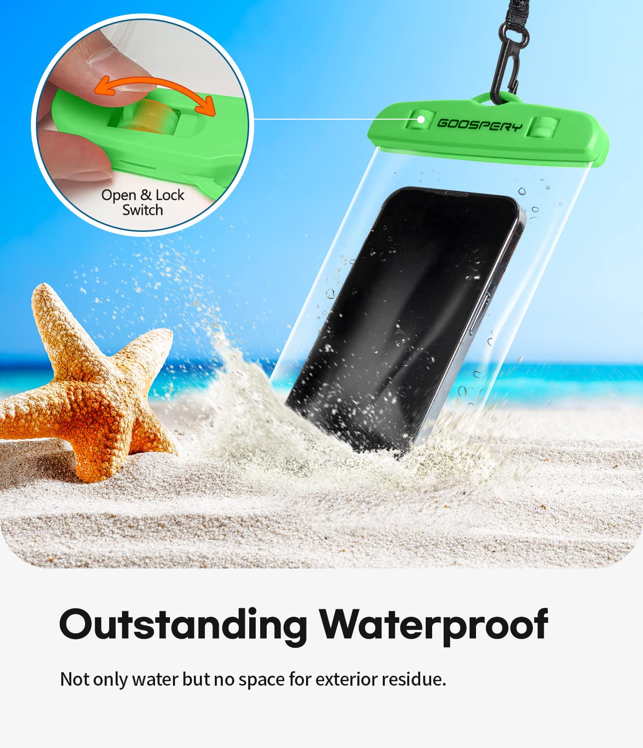 **GOOSPERY 4-Pack Waterproof Phone Pouch – Universal Underwater Dry Bag for iPhone 14/13/12/11 Pro Max/Mini/XS/XR, Samsung Galaxy S23/S22/S21/S20 Ultra/Note20 (Up to 6.8