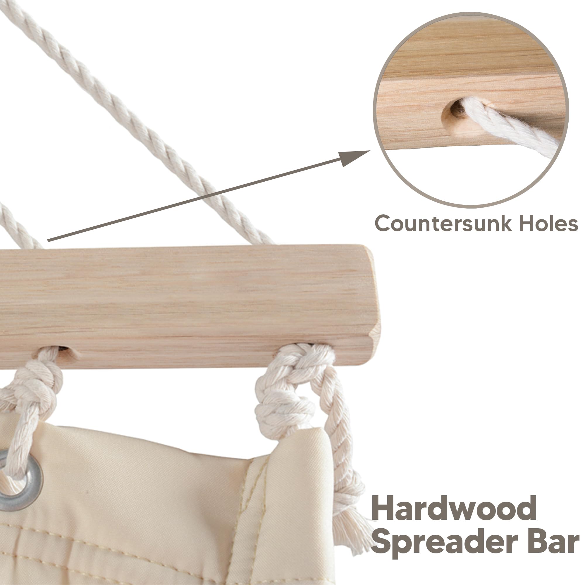 **SUNCREAT Double Outdoor Hammock with 15 ft Stand – Heavy Duty Patio Hammock for Backyard, Garden, or Beach – Beige – Perfect for Relaxing, Lounging, and Sunbathing**