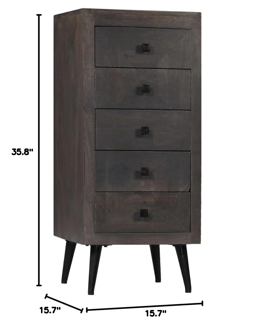 Rustic Solid Mango Wood Side Cabinet - 15.7