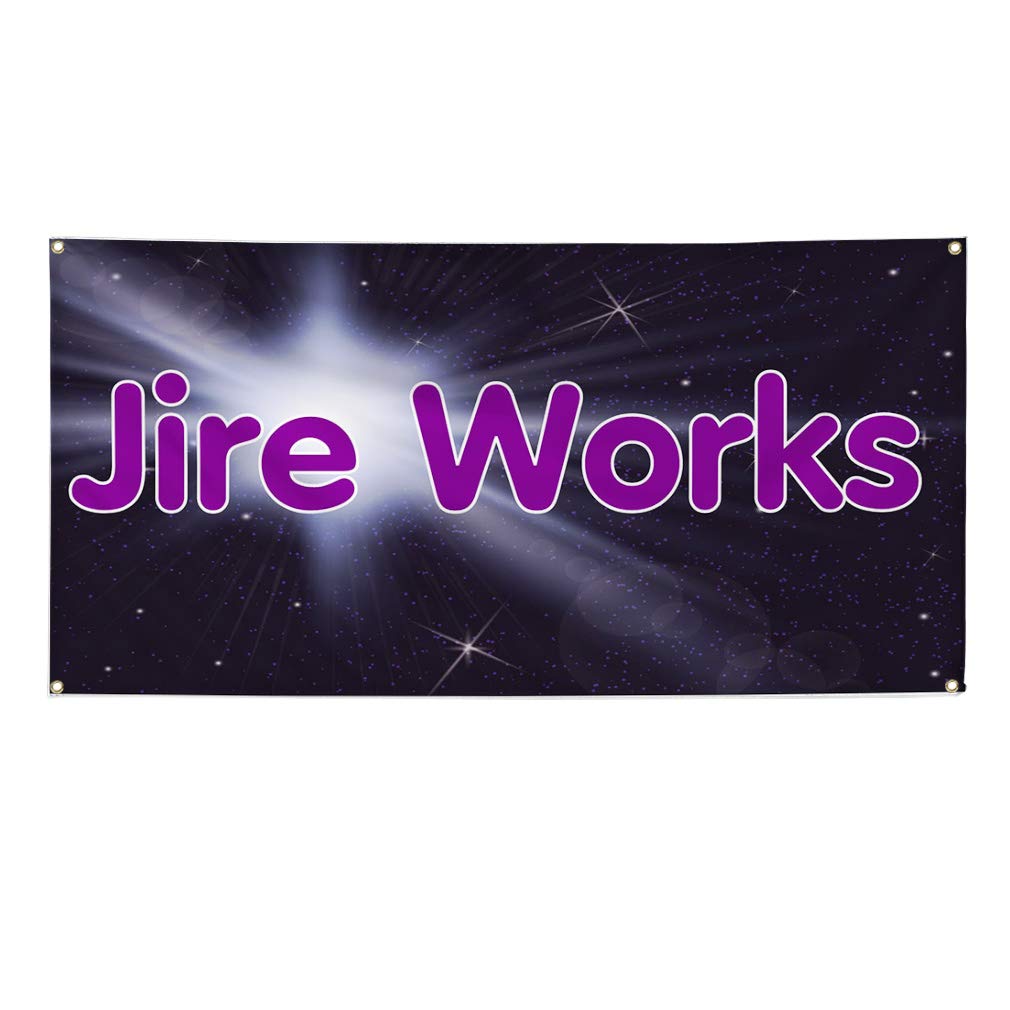 Vinyl Banner 48x96 Inches - Weatherproof Outdoor Advertising Sign with 8 Grommets for Retail, Industrial & Yard Use | Multiple Sizes Available | Jire Works | Perfect for Events, Sales & Business Promotion
