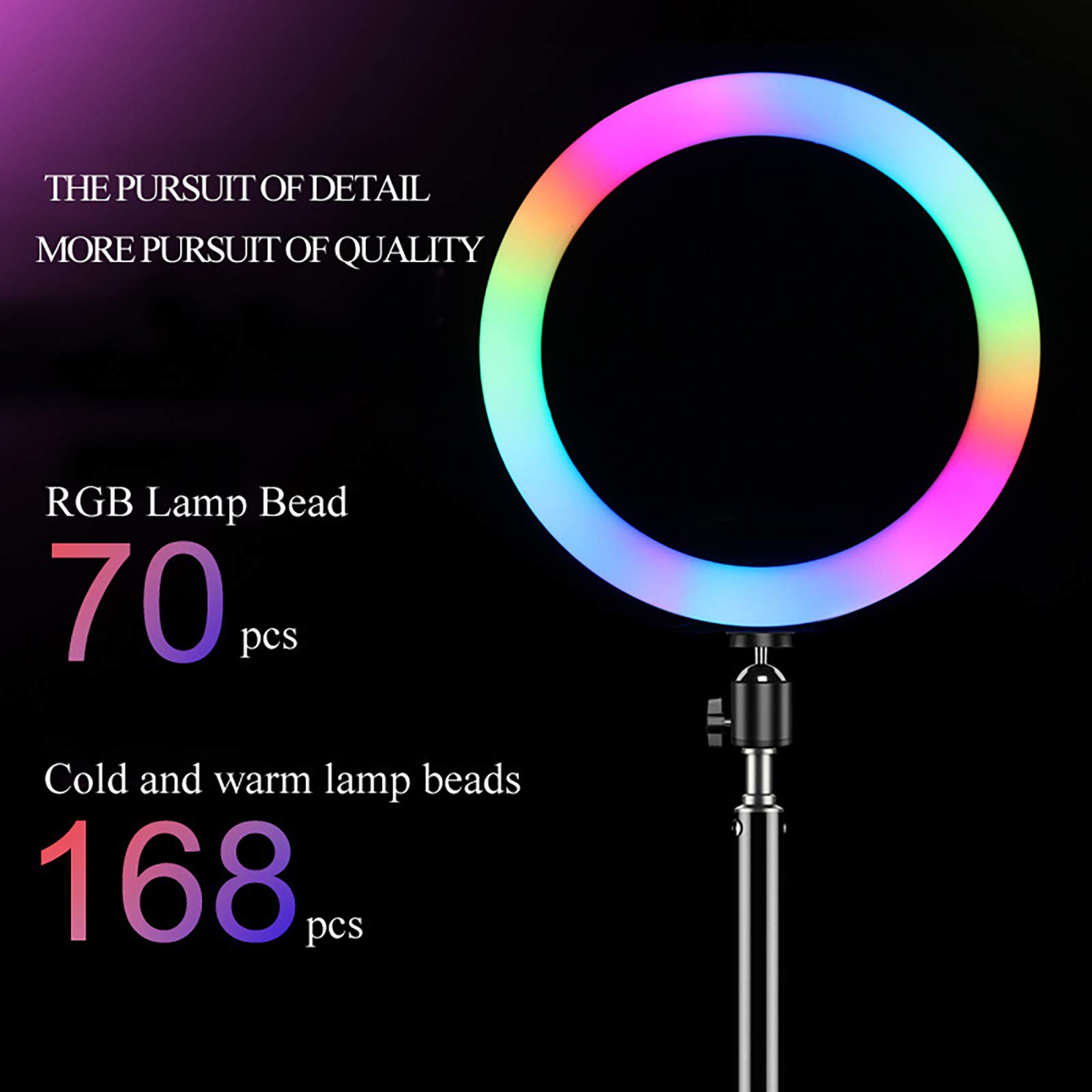 ZXCVASDF 10-inch RGB Ring Light with 15 Color Options - Adjustable Tripod Stand & Phone Holder Included - Dimmable LED Circle Light for Makeup, Live Streaming, YouTube Videos, TikTok Content Creation, and Photography
