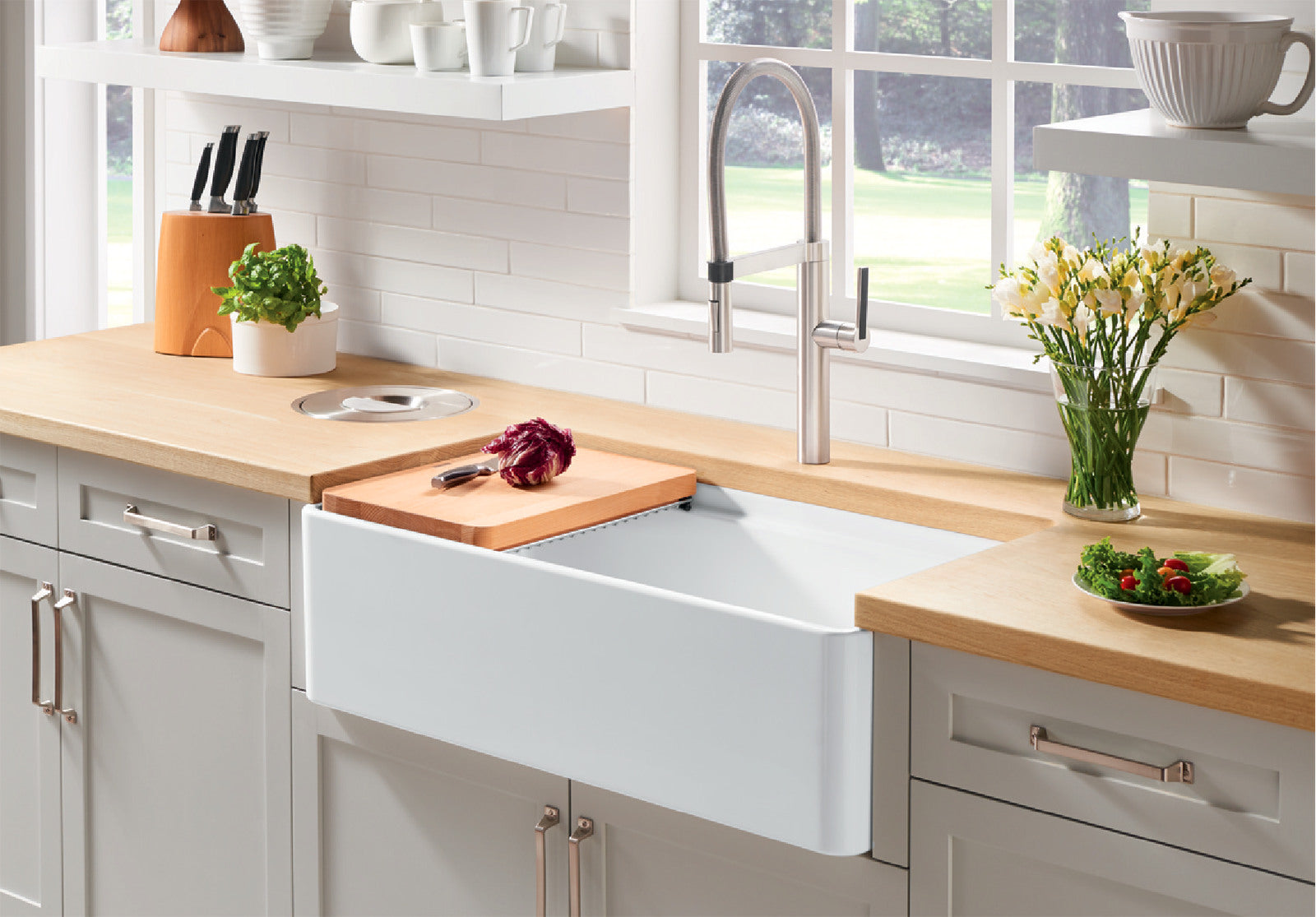Blanco Profina 36-Inch Apron Front Single Bowl Kitchen Sink 523026 in White - Perfect for Modern Farmhouse & Contemporary Kitchen Designs