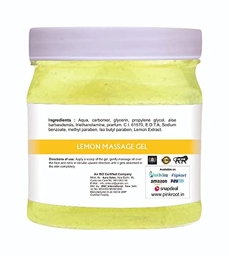 Pink Root Lemon Massage Gel & Coffee Scrub Set - 500ml Each for Relaxation & Exfoliation - Perfect for Spa Day, Body Care & Self-Care Routine
