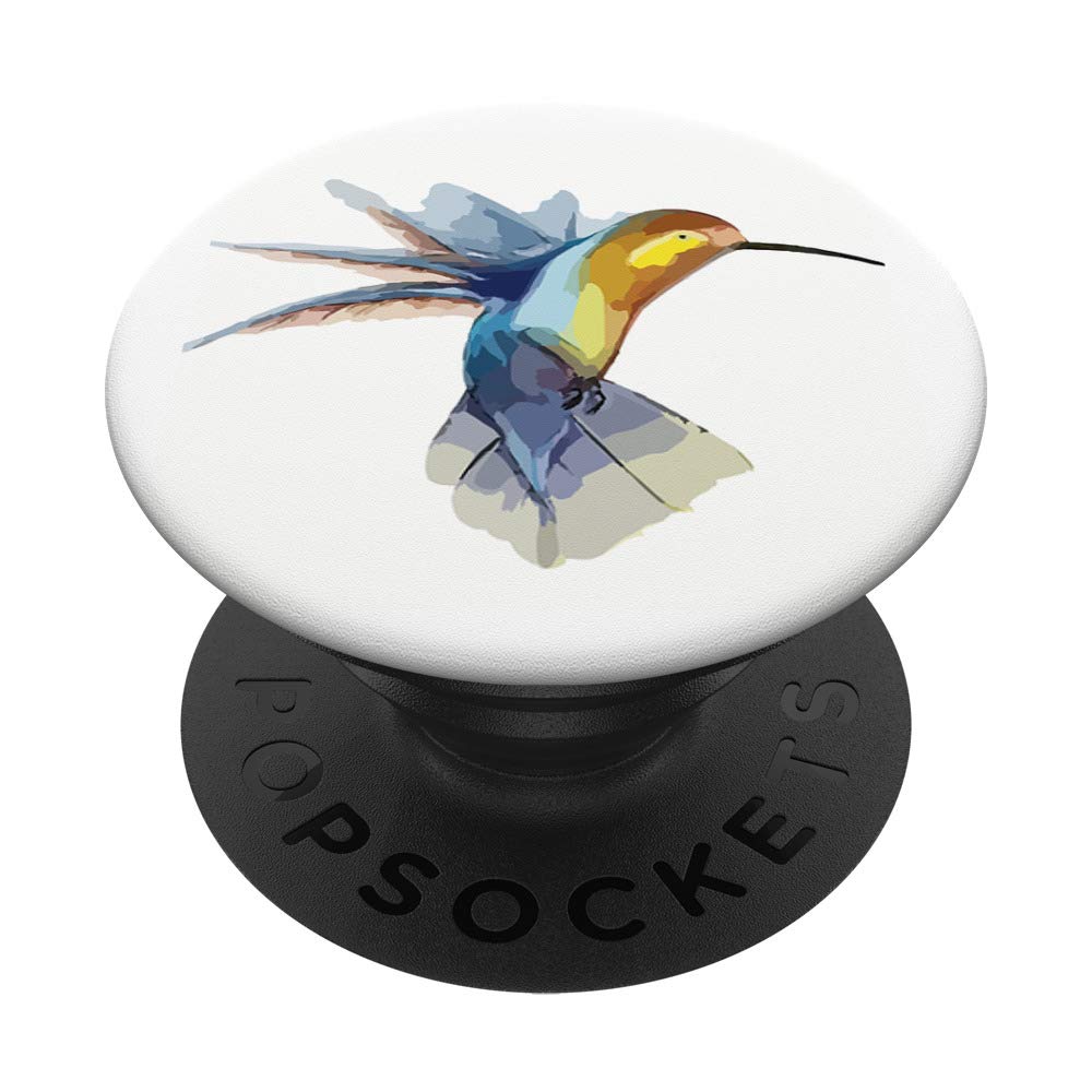 Watercolor Exotic Bird Ruby-Throated Hummingbird PopSocket - Swappable Phone Grip for iPhone, Samsung & Tablets - Perfect for Artists, Nature Lovers & Phone Accessories