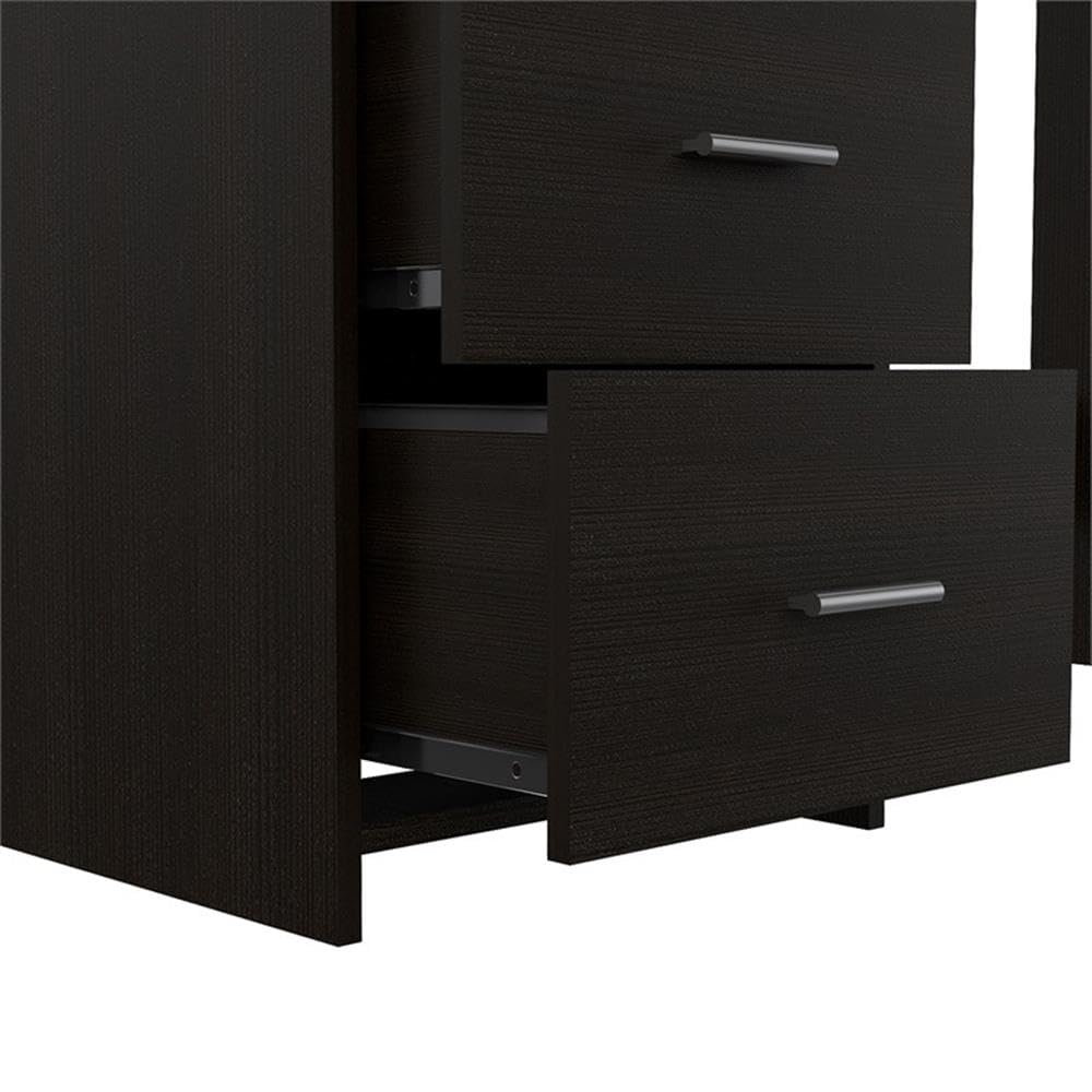 TUHOME Classic Black Computer Desk with 3 Drawers - Sturdy Home Office Desk for Study, Work & Gaming