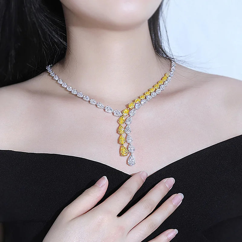 Flowing Hearts Necklace for Women - Romantic Love Pendant Jewelry Gift for Her - Perfect for Anniversaries, Valentine's Day & Special Occasions