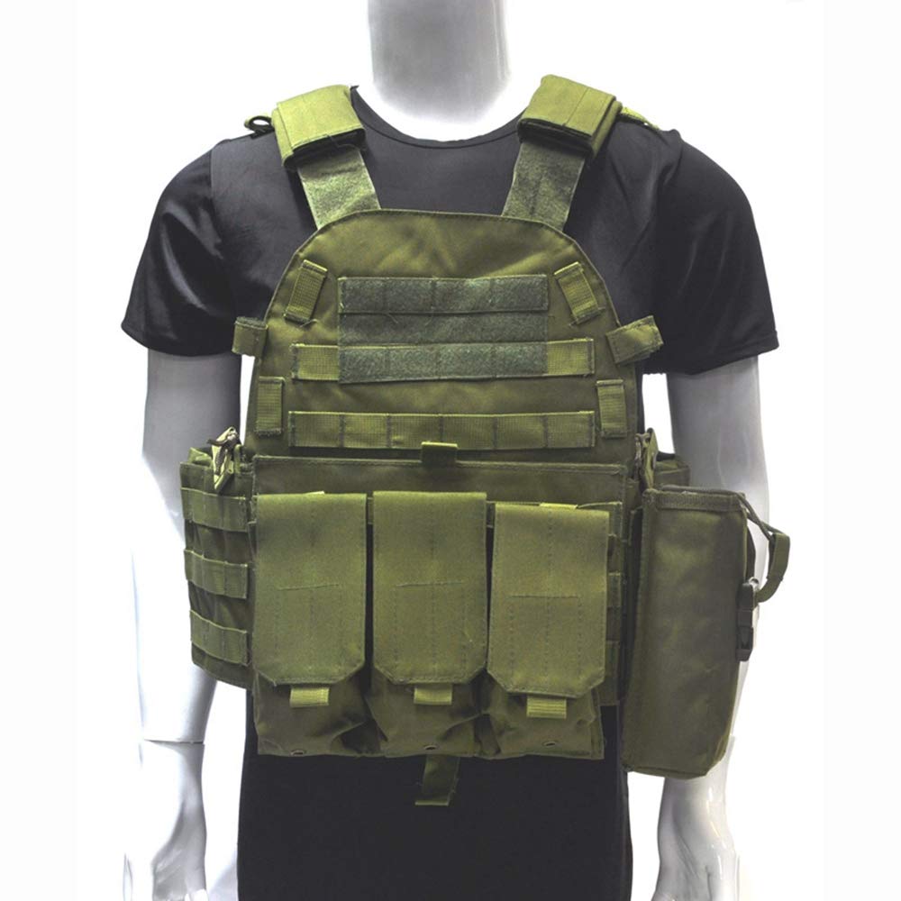 Tactical Vest for Hunting & Outdoor Sports - Military Grade Protective Gear (Green) - Ideal for Hunting, Airsoft, Hiking & Tactical Training