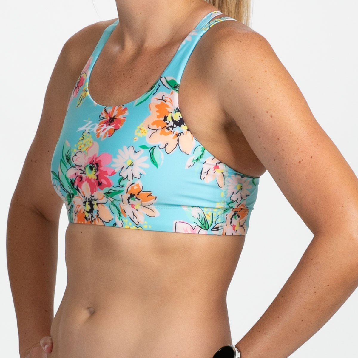 Women's Floral Print Swim Bikini Top - Jasmine Style for Beach & Pool | Summer Swimwear for Women | Comfortable & Stylish Bikini Top for Vacation, Swimming, and Sunbathing