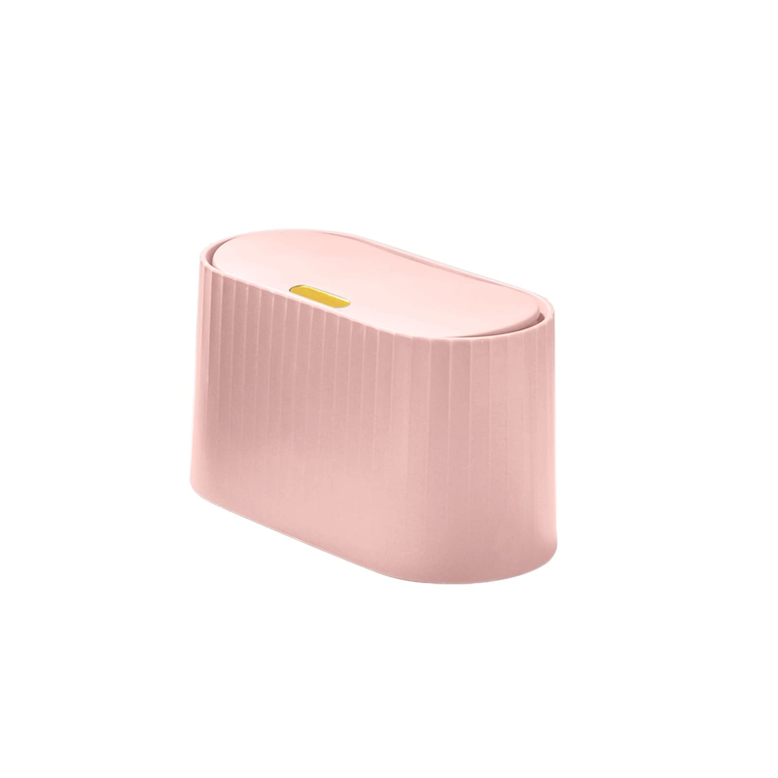 Mini Desktop Trash Can with Lid - Push Type Small Garbage Bin for Office, Kitchen, Bathroom & Dresser - Compact Plastic Waste Basket with Liner Storage - Perfect for Countertops, Desks & Small Spaces