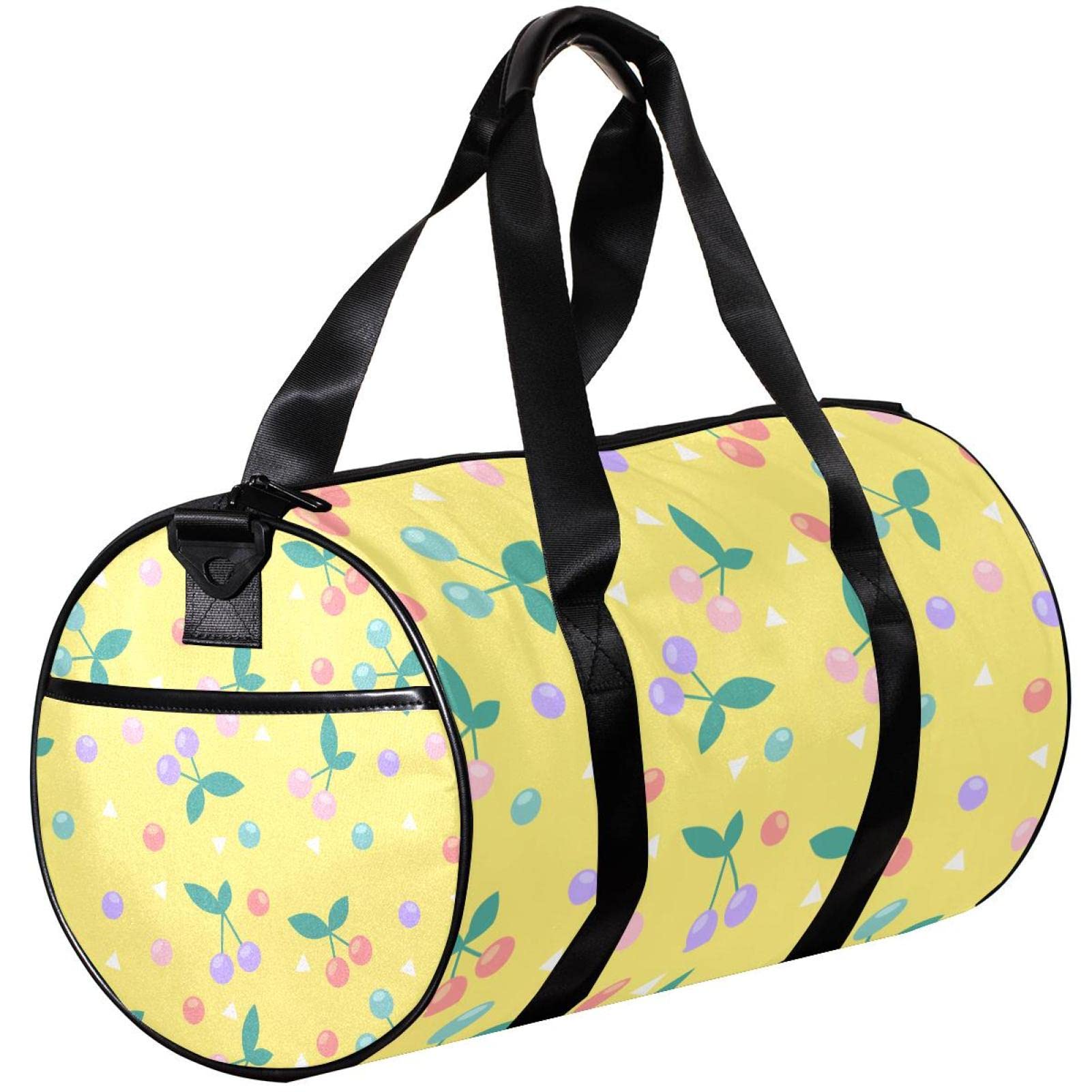 Colorful Cherry Travel Duffel Bag - Lightweight Sports Gym Bag for Men & Women - Small Weekender Overnight Bag for Workout, Travel & Outdoor Adventures