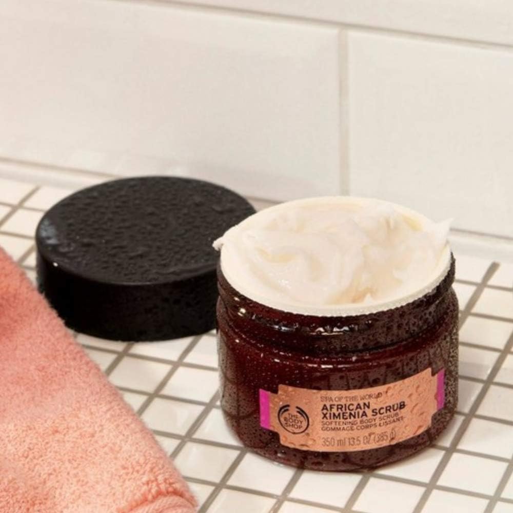 The Body Shop African Ximenia Body Scrub 350ml - Exfoliating & Moisturizing for Smooth Skin | Perfect for Dry Skin Care & Spa Day at Home