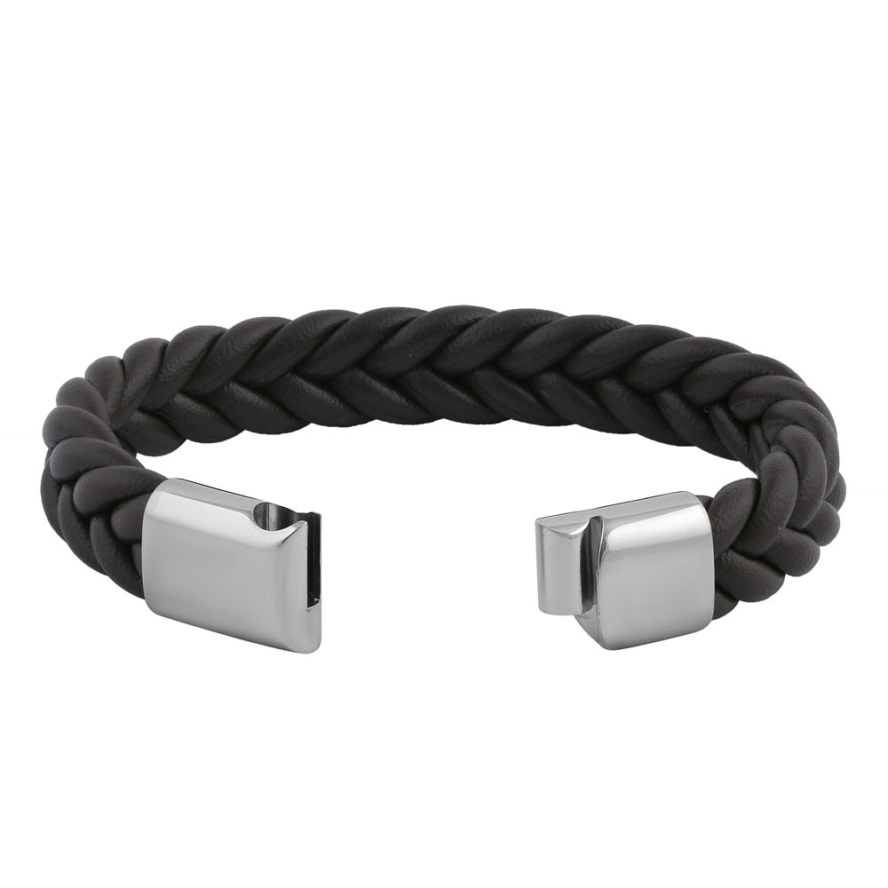 Stainless Steel Brown Leather Twist Bracelet for Women - Fashion Adjustable Wrap Bracelet for Casual Wear, Gift Giving & Everyday Accessories