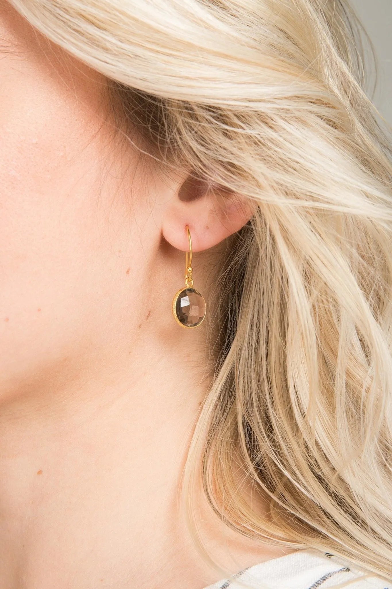 Natural Gemstone Round Dangle Earrings for Women - Elegant Drop Earrings for Party, Wedding & Everyday Wear