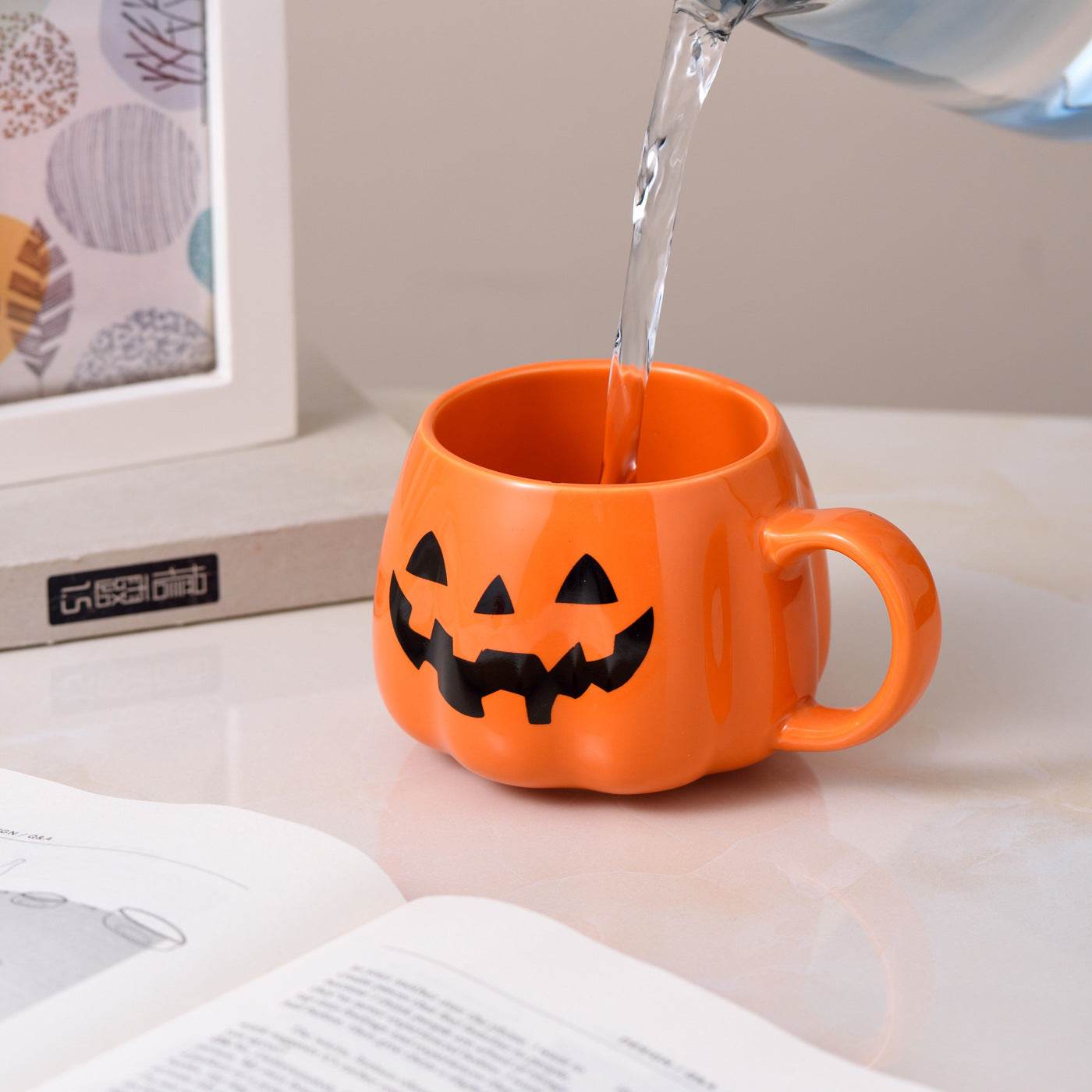 Halloween Pumpkin Mug - Cute Ceramic Coffee Cup for Fall & Thanksgiving - Perfect for Hot Drinks, Soups, and Seasonal Decor
