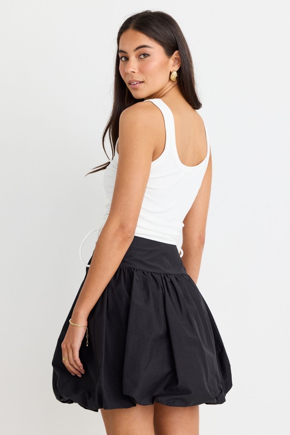 Sexy Black Bubble Mini Skirt for Women - High Waisted Stretchy Party Clubwear - Perfect for Night Out, Date Night & Special Occasions