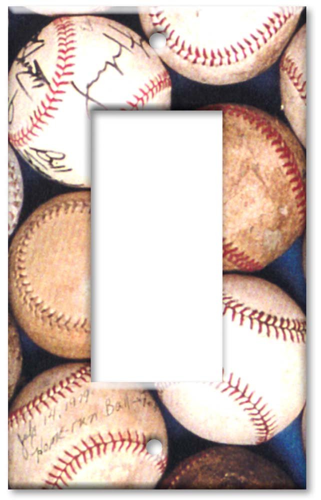 Vintage Baseball Switch Plate Cover - Single Rocker Wall Plate for Home Decor & Sports Fan Gifts - Perfect for Bedroom, Living Room, or Man Cave