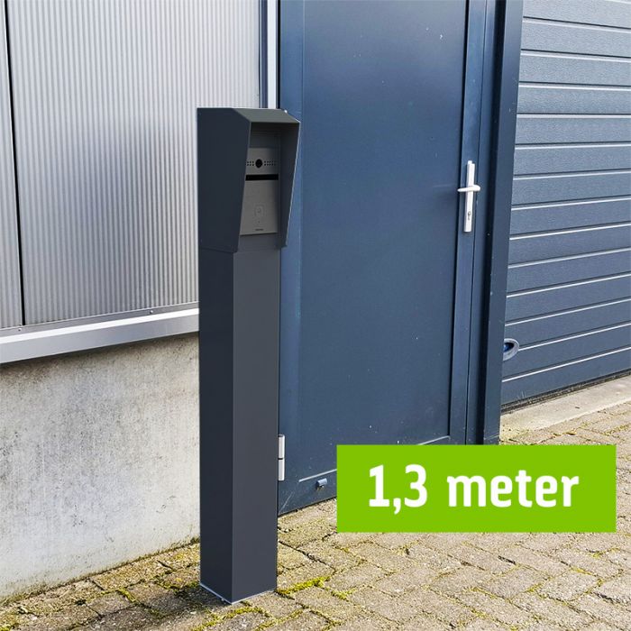 130cm Intercom Column with Double-Layer Powder Coating - 15x15cm for Secure Entry Systems & Apartment Buildings