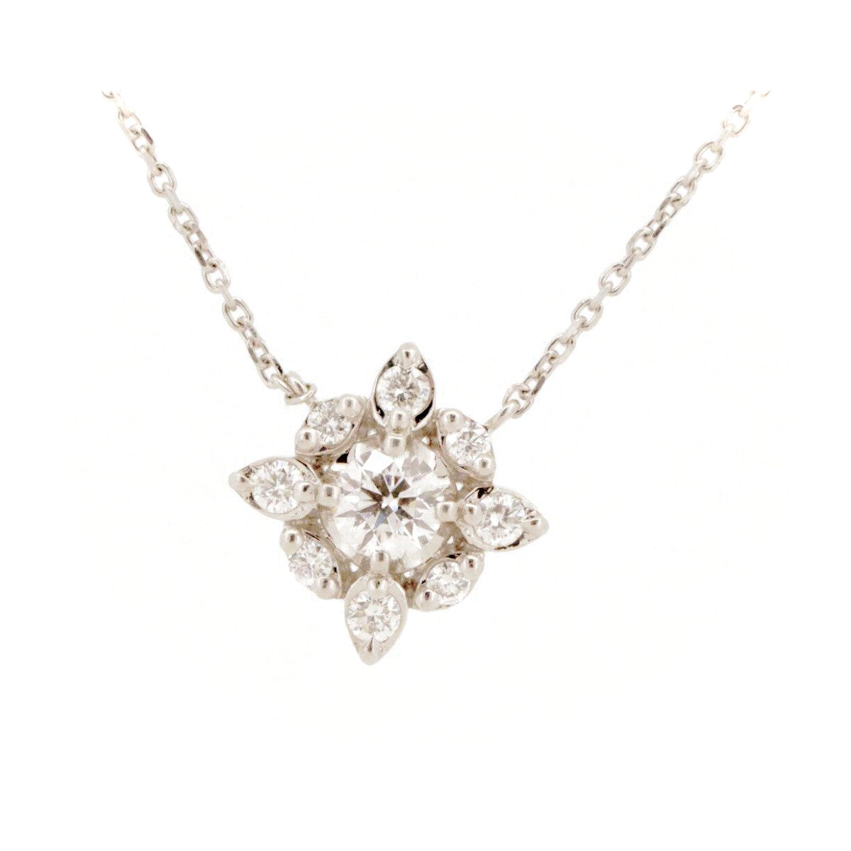 4℃ Diamond Pt850 Necklace for Women - Elegant 18K White Gold Pendant Jewelry Gift for Anniversary, Wedding & Special Occasions