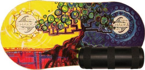 Chakra Balance Board with Roller - Rooted for Yoga, Meditation & Home Fitness - Improve Stability & Core Strength for Mind-Body Wellness