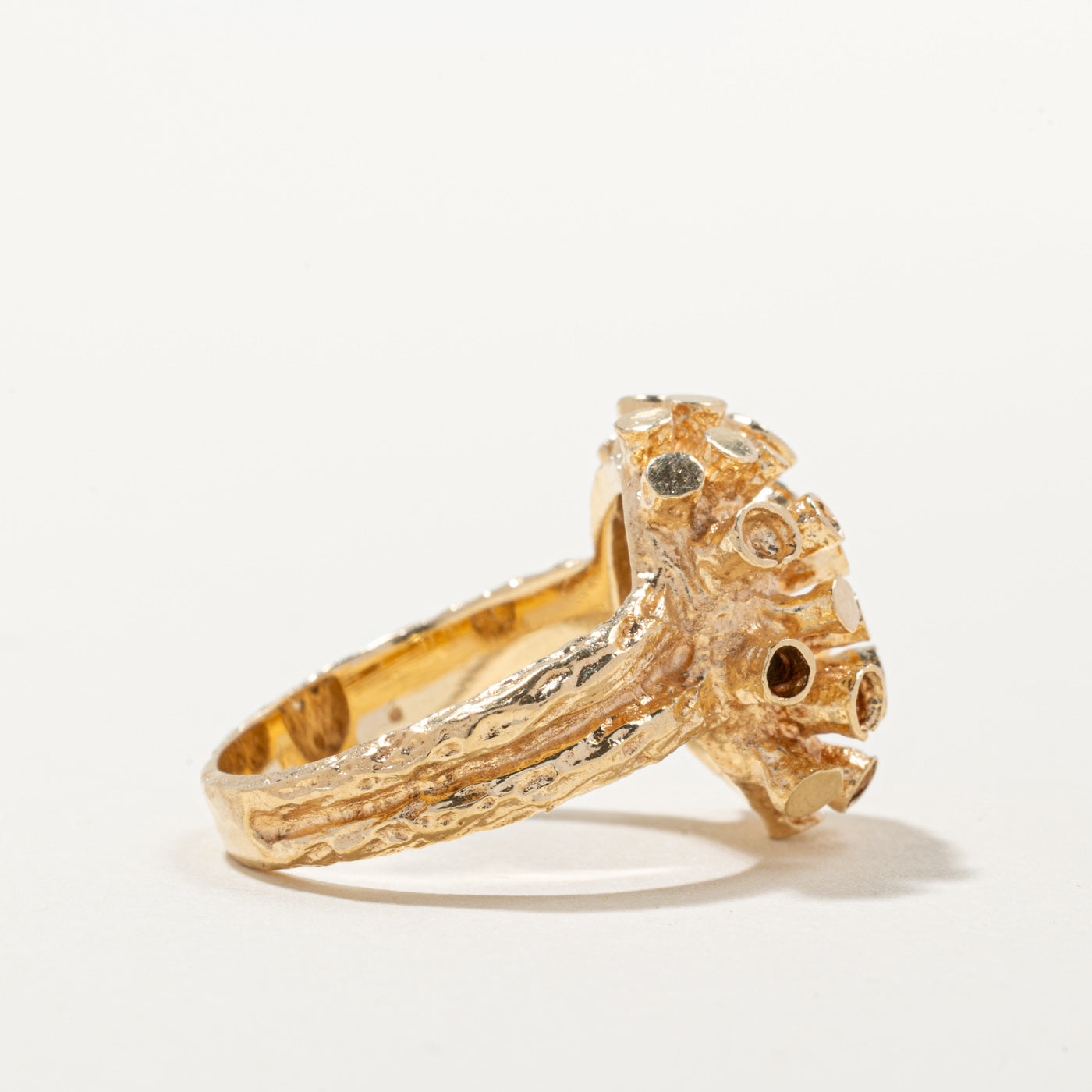 14K Yellow Gold Cocktail Ring for Women - Size 6.5 - Elegant Statement Jewelry for Parties, Weddings & Special Occasions