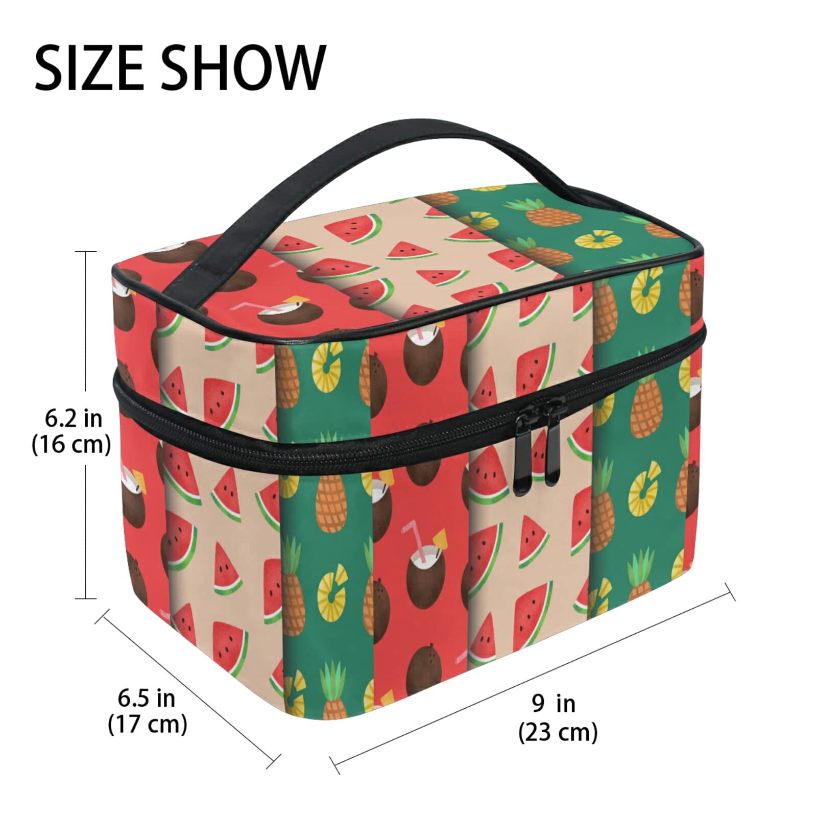 Stylish Summer Fruits Makeup Bag for Women - Waterproof Cosmetic & Toiletry Travel Organizer - Perfect for Beach Trips, Gym, and Daily Essentials