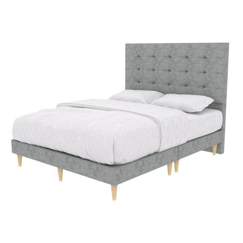Modern Edith Fabric Bed Frame - Queen Size Upholstered Platform Bed with Wooden Slats - Perfect for Bedroom, Guest Room, and Dormitory Use