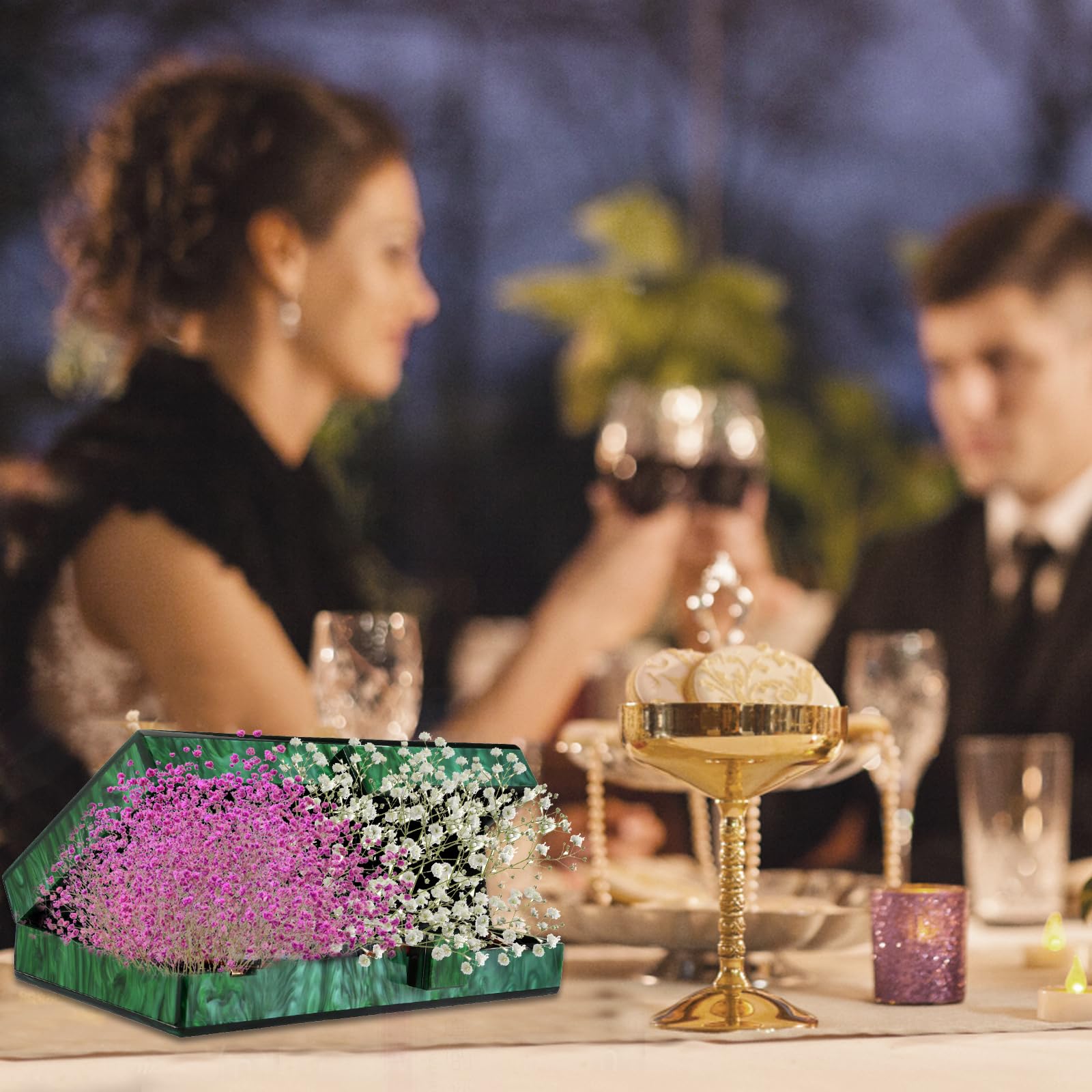 YYW Women's Acrylic Clutch Purse - Elegant Marbling Crossbody Bag with Detachable Chain for Wedding, Evening Party & Special Occasions | Multicolor Handbag for Women's Fashion Accessories