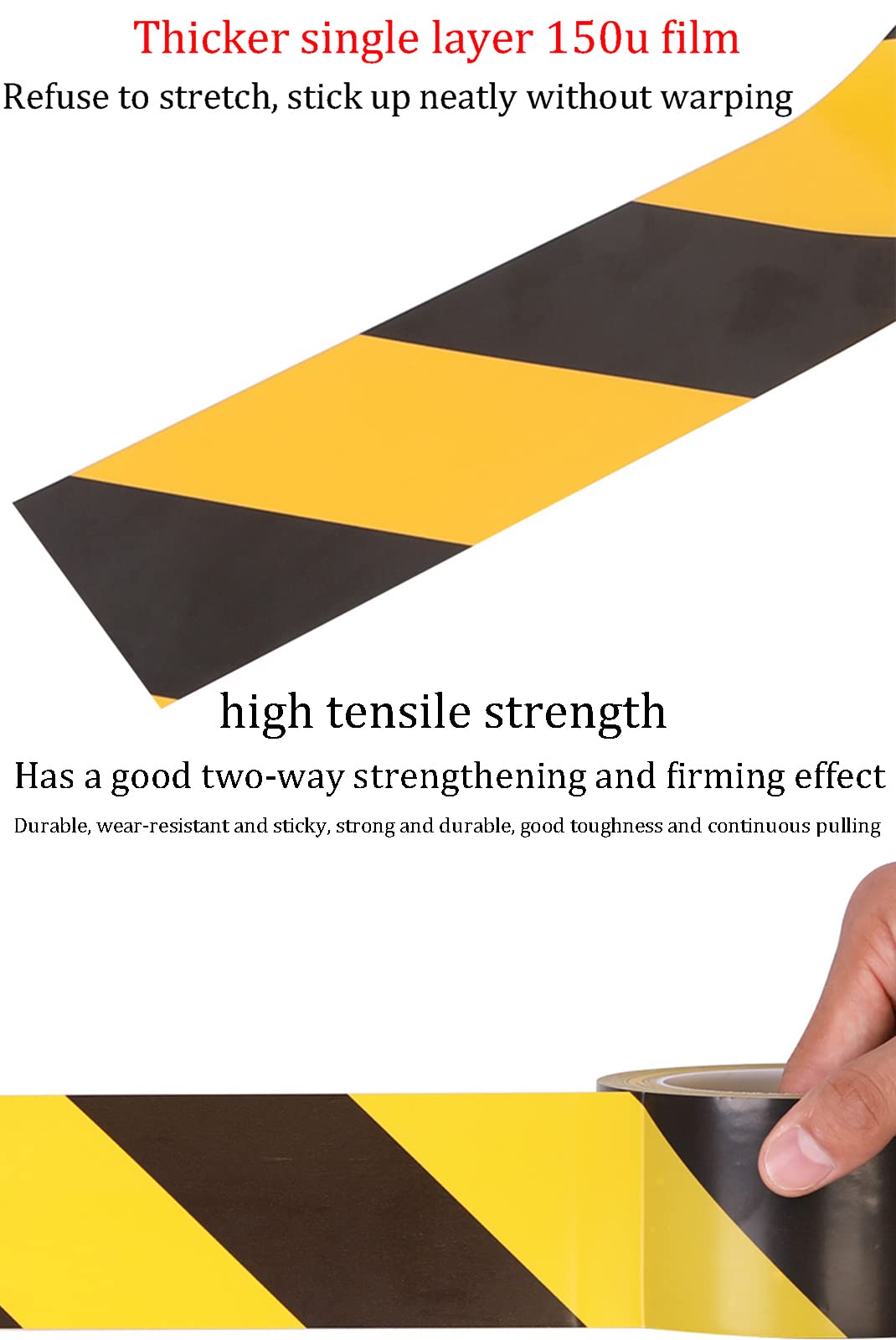 WSNDY 8cm x 33m Safety Hazard Warning Tape - Adhesive Floor Marking Barrier & Social Distancing Tape (Green/White) | Ideal for Construction Sites, Warehouses & Public Spaces