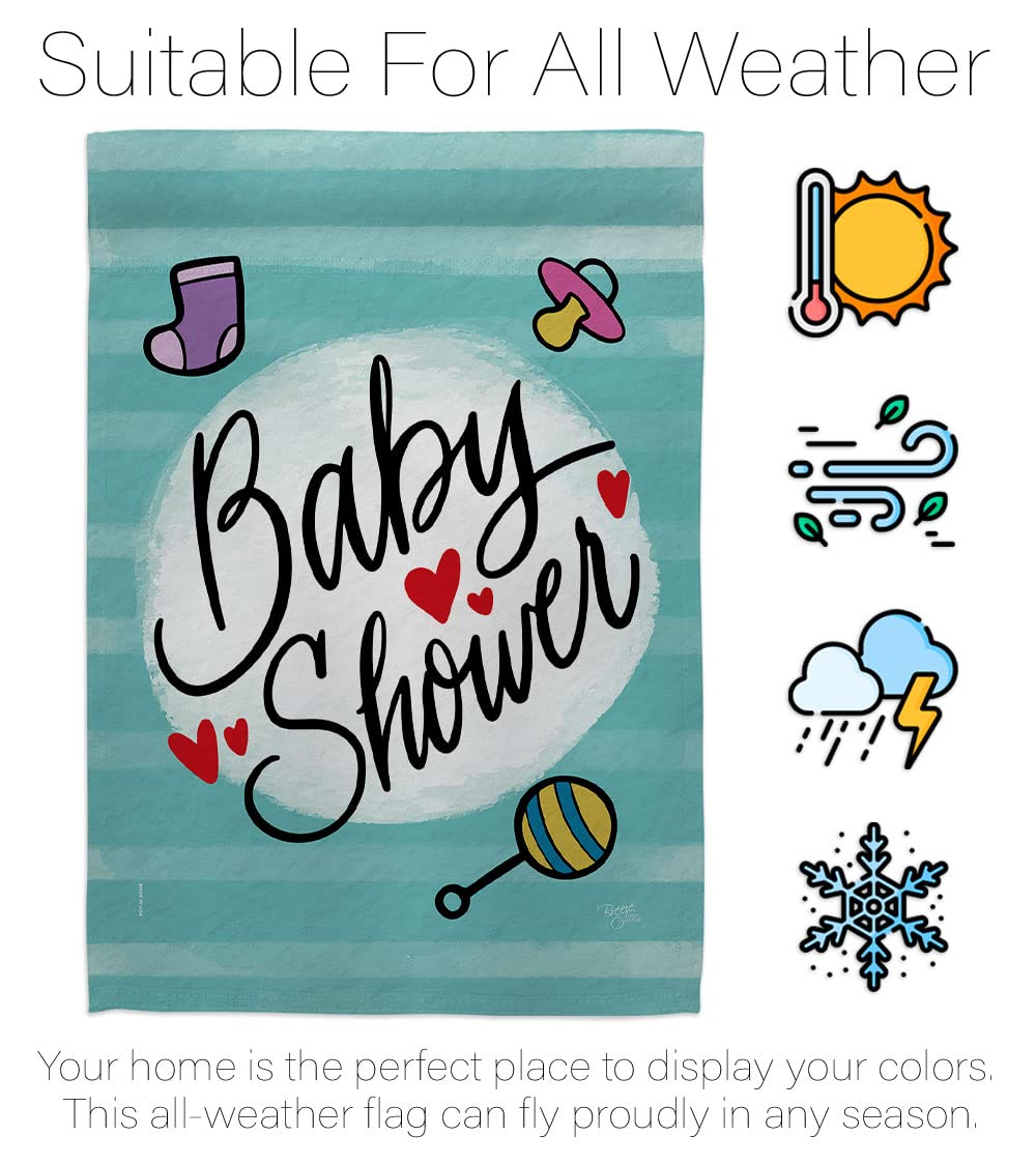 Baby Shower Garden Flag - Double-Sided Newborn Decor for Party & Yard