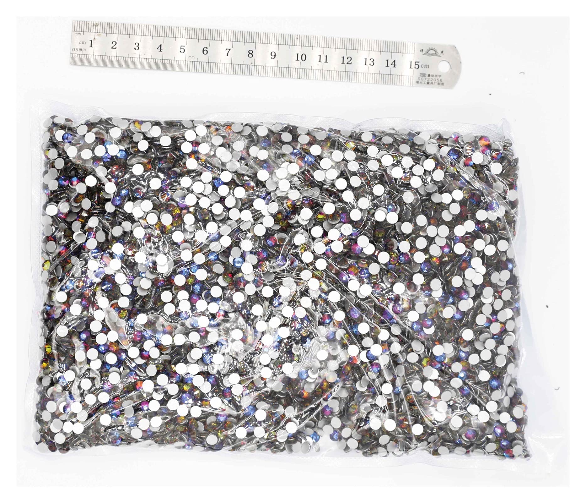 14400pcs Flatback Crystal AB Non Hotfix Rhinestones Bulk - SS3-SS20 Clear AB Strass for Nail Art, DIY Crafts, Jewelry Making & Clothing Decoration (Color: 0006, Size: SS6) - Perfect for Bridal Accessories, Costume Design & Home Decor Projects