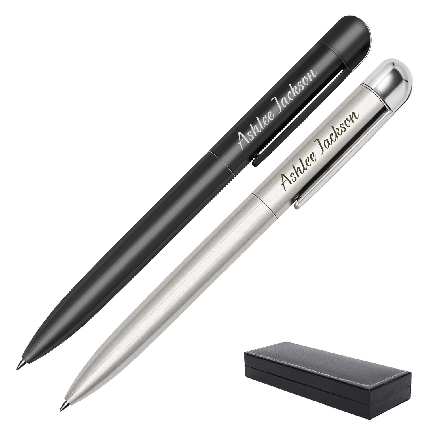 Custom Engraved Pens Personalized Ballpoint Pen Set - 2 Pack Twist Action Writing Gift for Men & Women | Perfect for Corporate Gifts, Weddings & Graduations