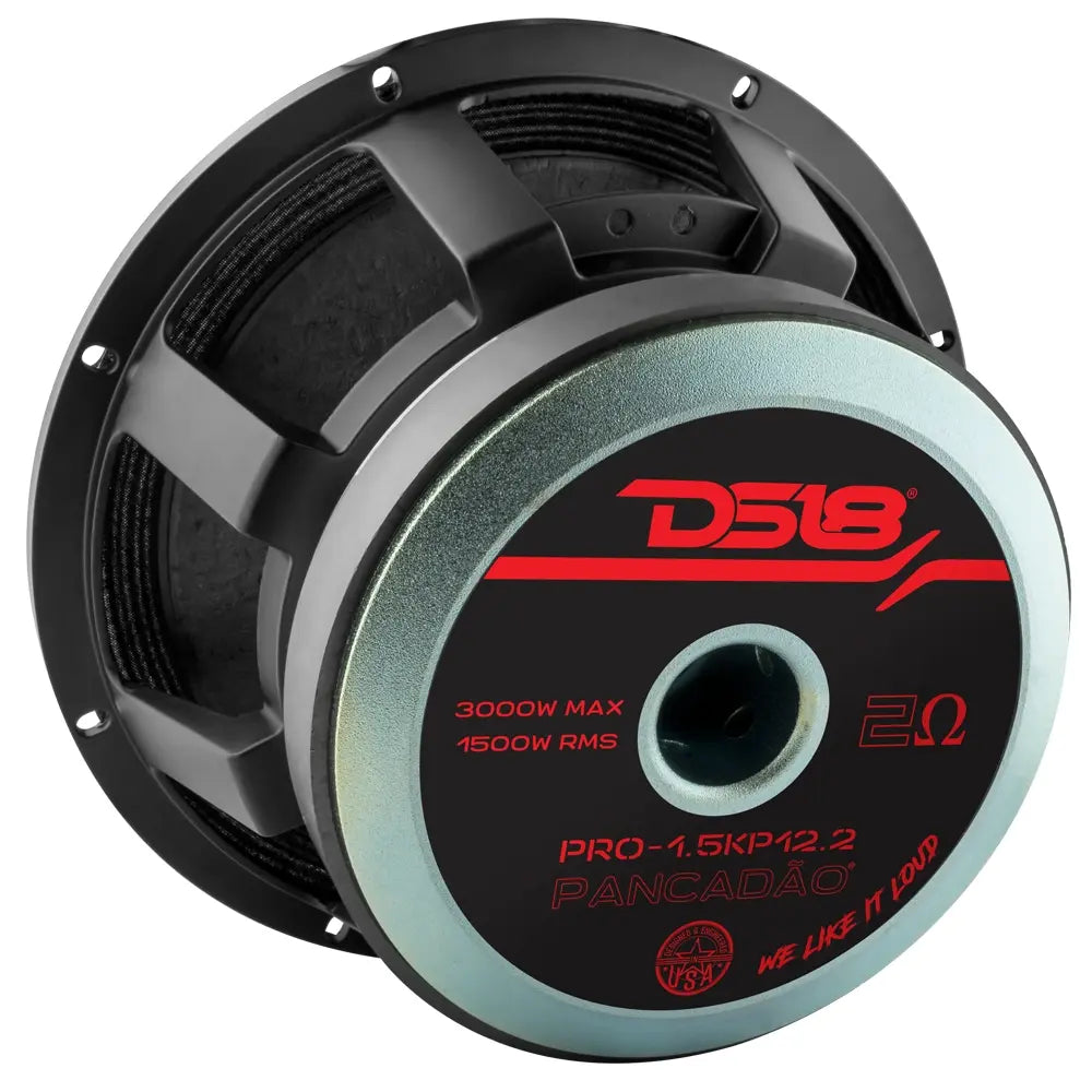 PANCADÃO 12-Inch Mid Bass Loudspeaker - 1500 Watts RMS, 2 Ohm - High Power Car Audio Subwoofer for Deep Bass & Clear Sound | Perfect for Car Audio Systems, Home Theaters & Live Performances