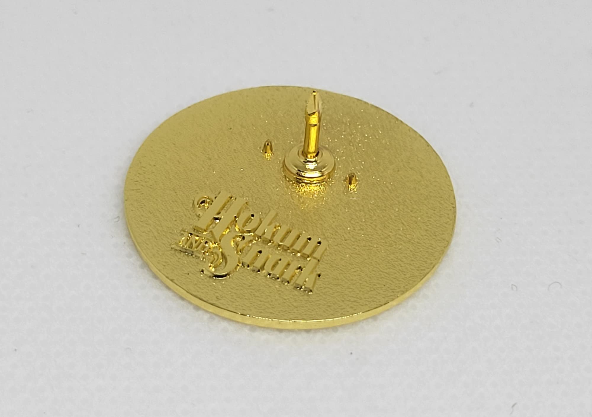 She/Her Enamel Pin - White & Gold Minimalist Pronoun Button for Pride & Work