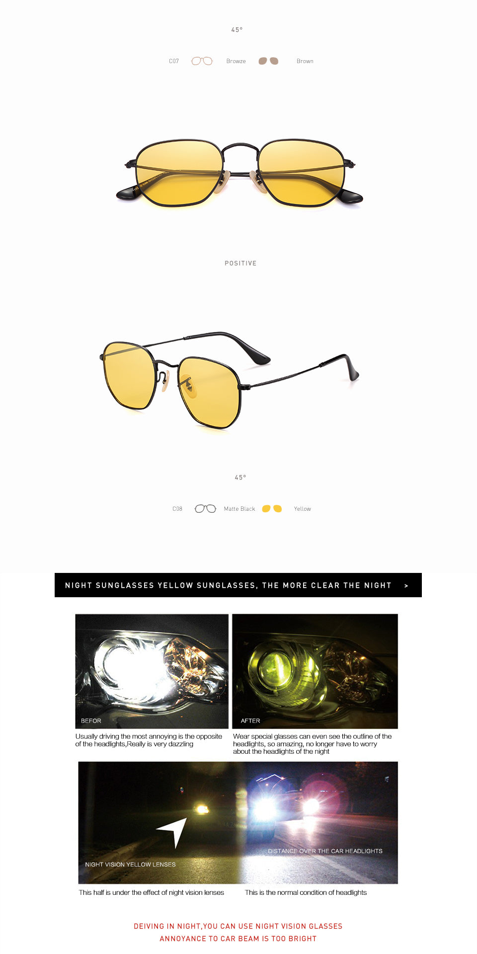 20/20 Polarized Square Metal Unisex Sunglasses - UV400 Protection, Lightweight & Durable Frame - Perfect for Driving, Outdoor Sports & Beach Vacations