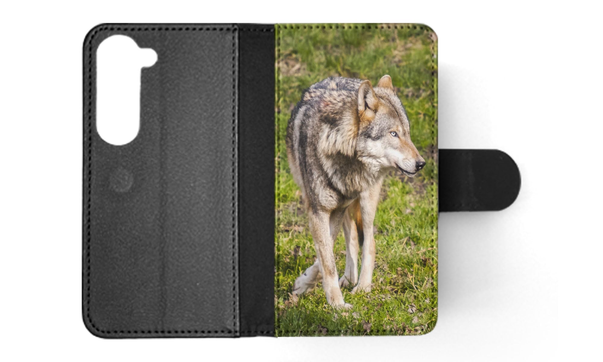 Foxercases Cool Animal Wolf Canine #8 Flip Wallet Phone Case for Samsung Galaxy S23 - Stylish Protective Cover with Card Slots | Perfect for Daily Use, Travel & Outdoor Activities