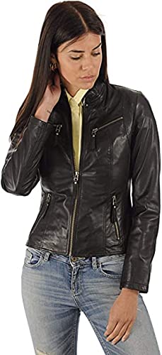 Azrah Traders Women's Genuine Leather Jacket - Winter Motorcycle Bomber Biker Coat for Riding | Stylish Outerwear for Casual Wear & Bike Adventures