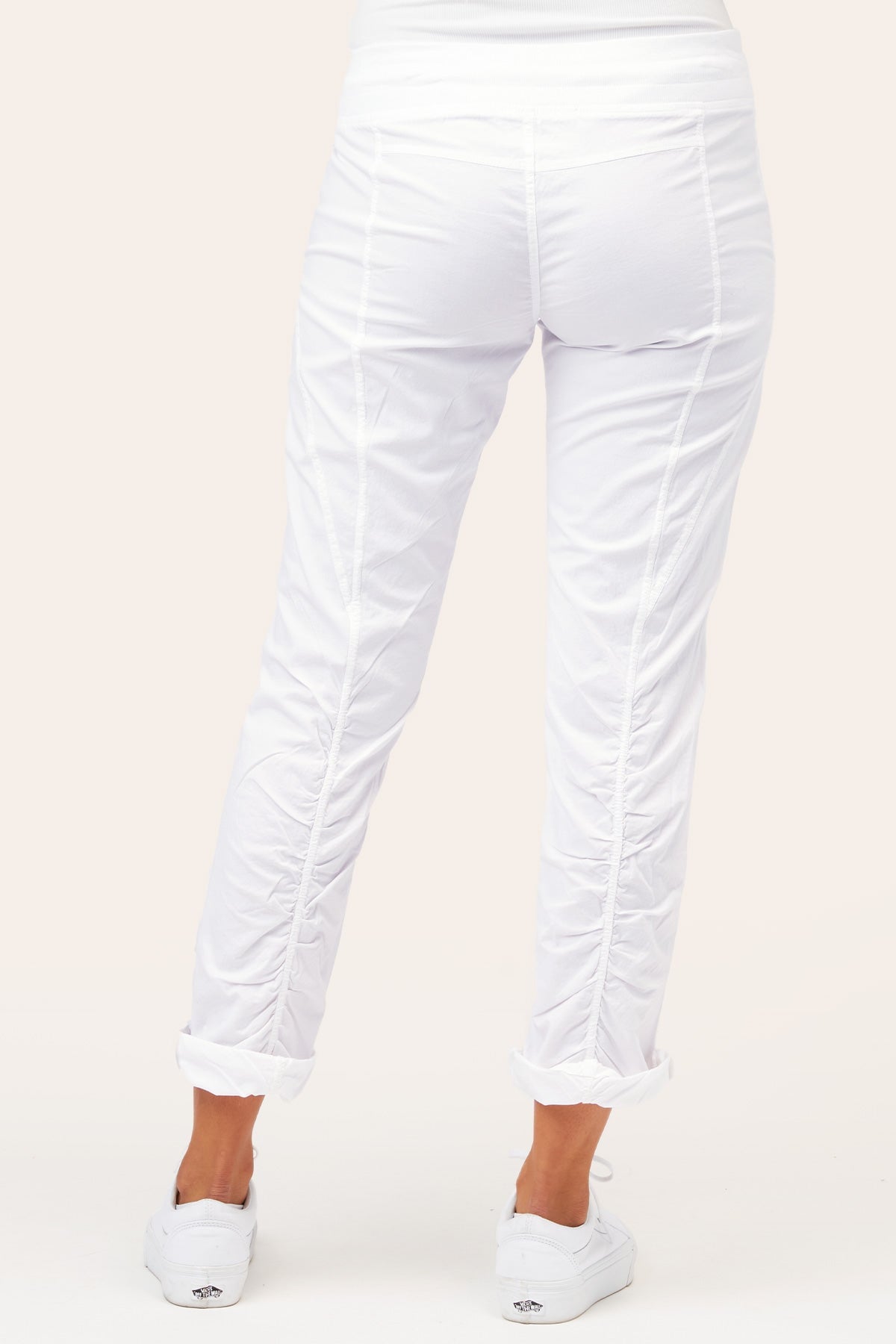 Jules Women's White Pants - Comfortable High-Waisted Stretch Trousers for Work, Office & Casual Wear | Perfect for Business Attire, Travel & Everyday Outfits