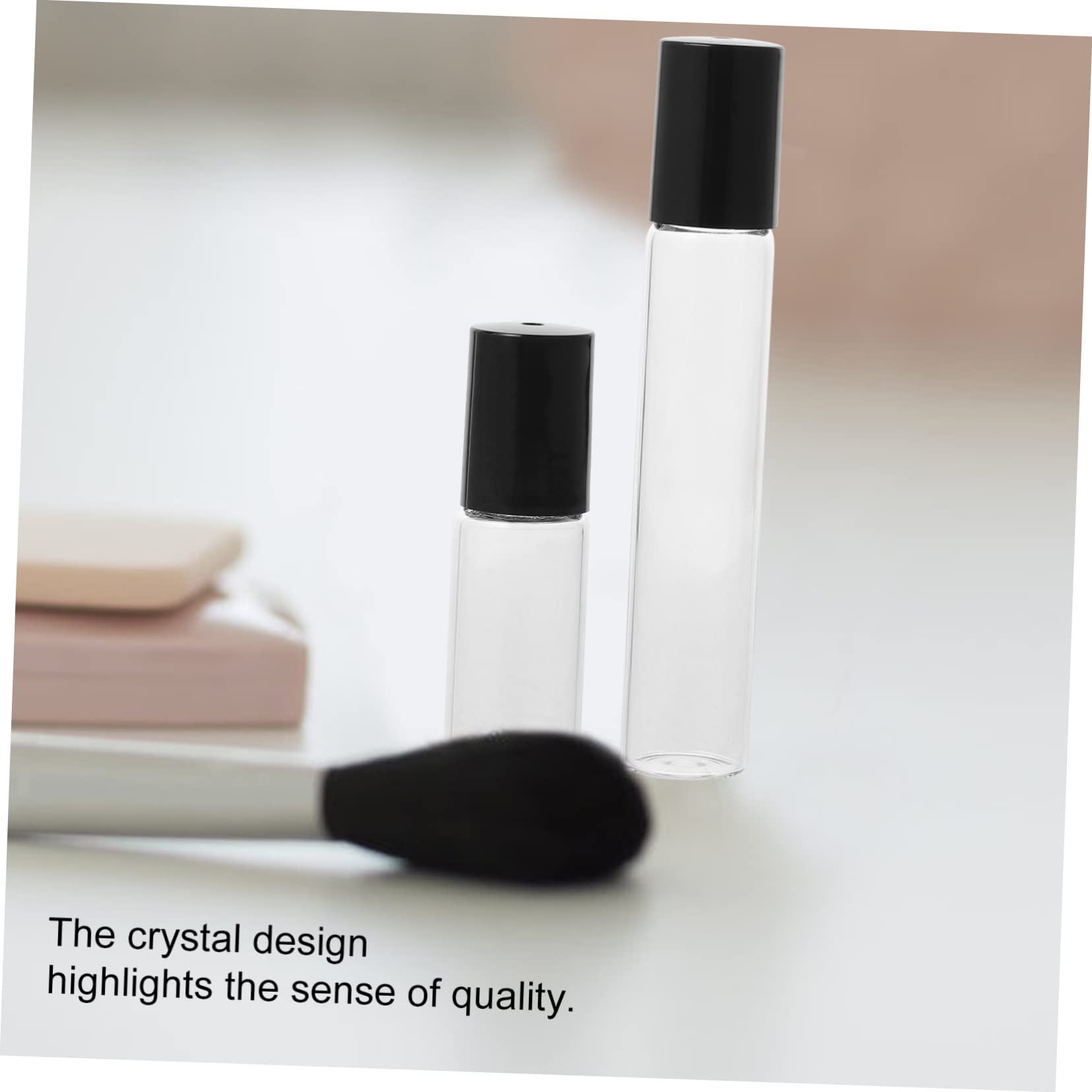 Minkissy 10 Pack Travel Roller Bottles - Leakproof Glass Essential Oil Dispenser & Makeup Containers - Perfect for Toiletries, Aromatherapy, Skincare & On-the-Go Use