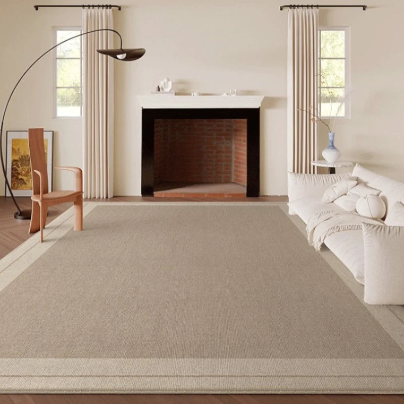 Talia Minimalist Cotton Linen Waterproof Spillproof Area Rug - Soft & Durable Floor Mat for Living Room, Bedroom, Nursery | Easy Clean Home Decor