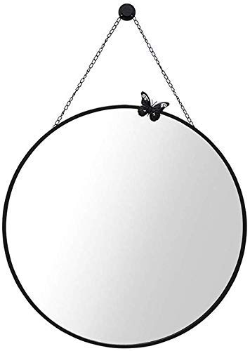 TTms Round Makeup Mirror - Gold Wrought Iron Bathroom Wall Mirror (40cm/50cm) for Vanity, Dressing Room & Home Decor | Full-Length Hanging Mirror with Elegant Design