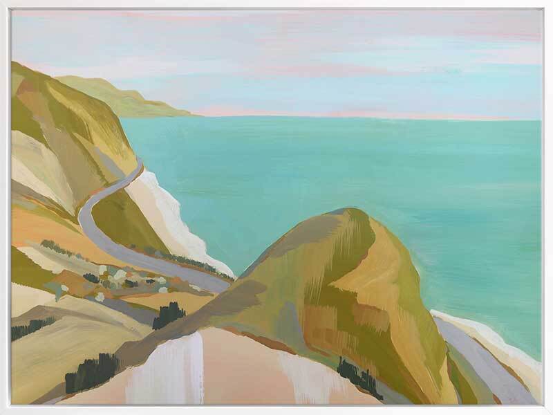 Coastal Drive Canvas Art Print - Beach Landscape Wall Decor for Living Room, Bedroom & Office - Perfect for Home & Office Decor