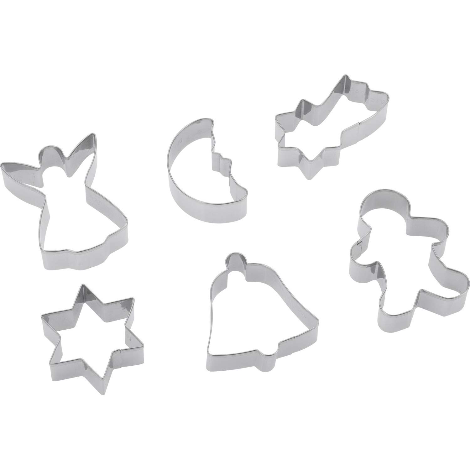Westmark 6-Piece Christmas Cookie Cutter Set - Stainless Steel Holiday Baking Tools for Gingerbread, Sugar Cookies (22.5 x 13 x 2.6 cm) - Perfect for Christmas Baking, DIY Decorations & Family Holiday Activities