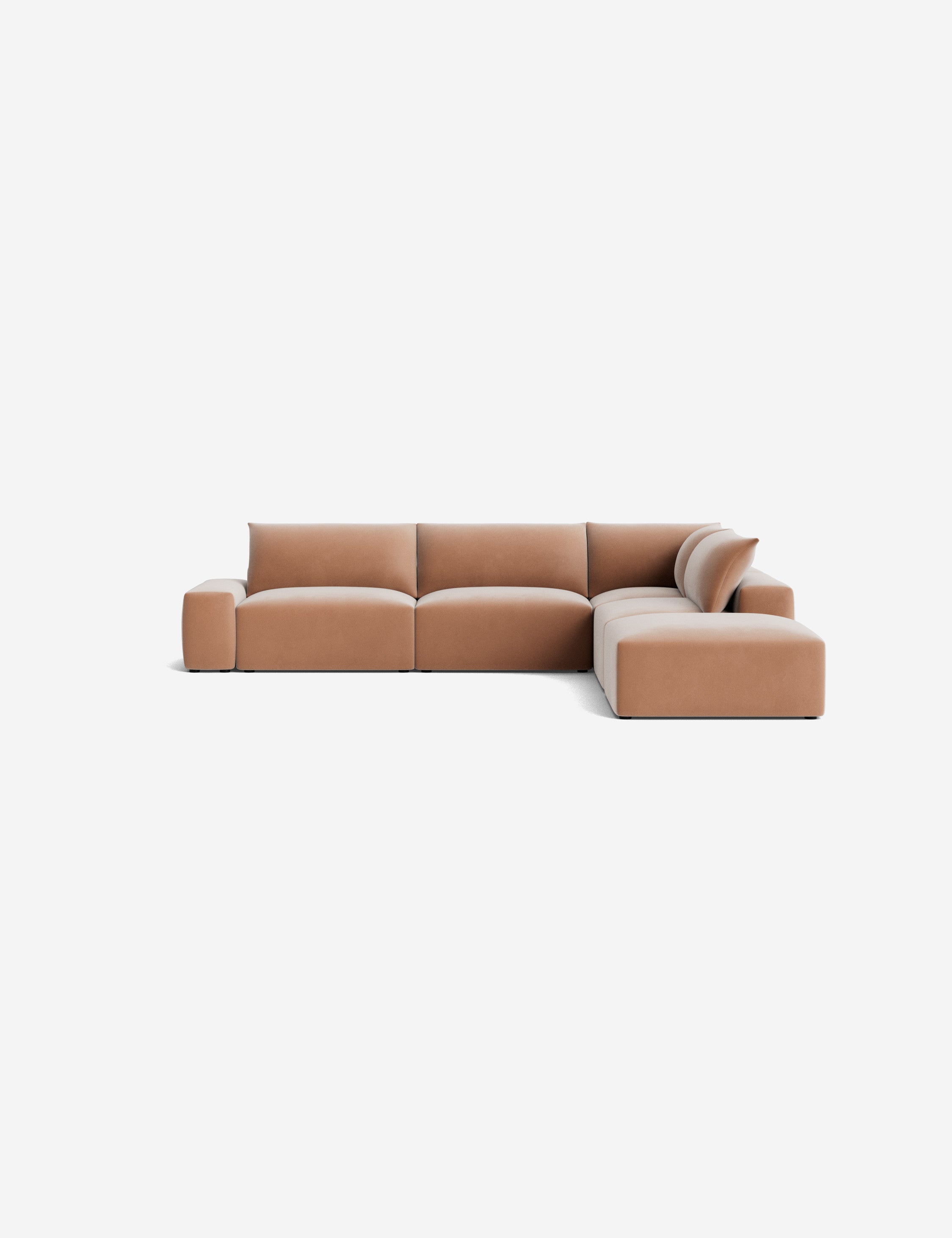 Brinley Chaise Sectional Sofa - Modern L-Shaped Couch with Chaise Lounge for Living Room, Family Room & Home Theater - Comfortable Fabric Upholstery