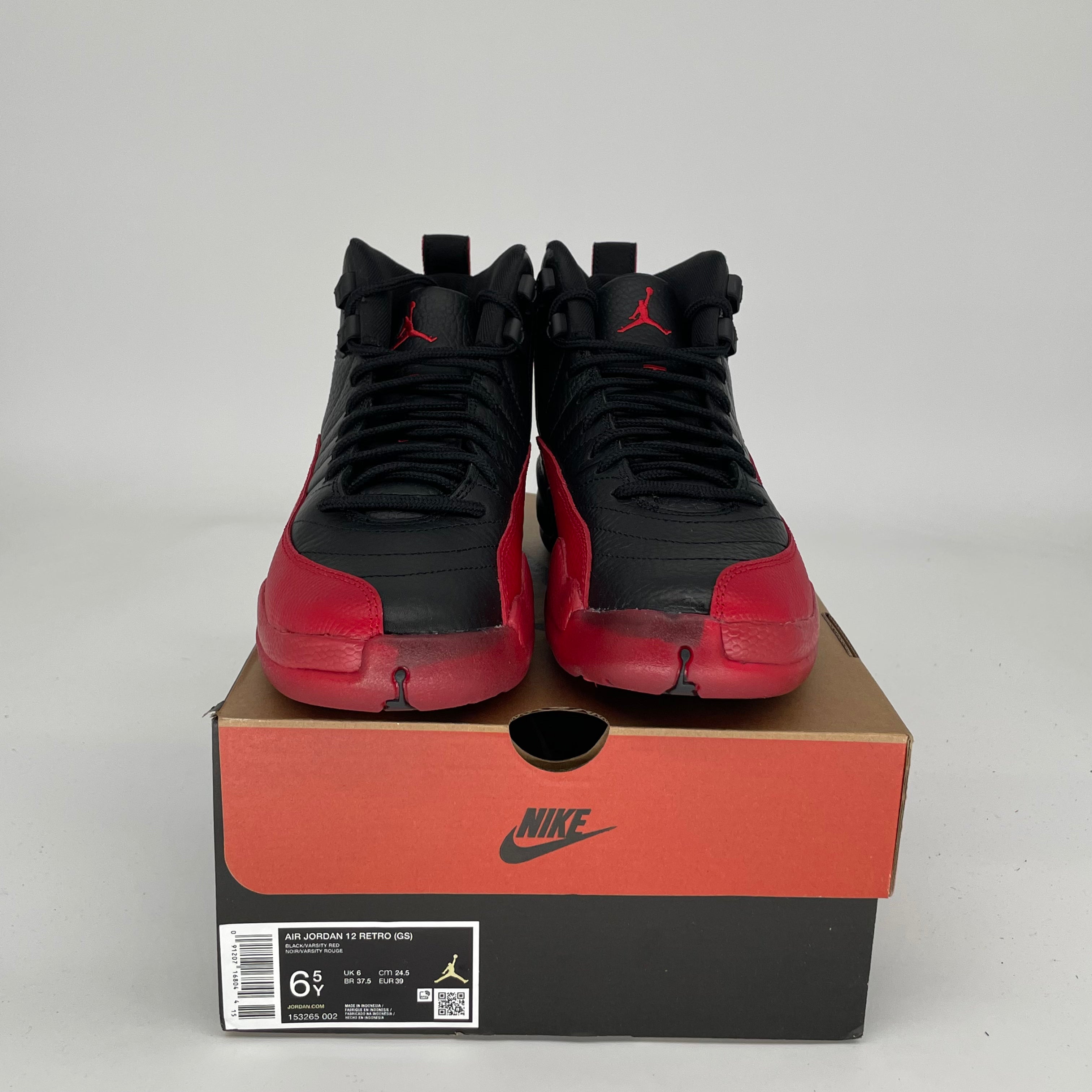 Original Air Jordan 12 Retro 'Flu Game' Basketball Shoes - Size 6.5Y (153265-002) - Men's/Women's Sneakers for Sports, Casual Wear & Collectors