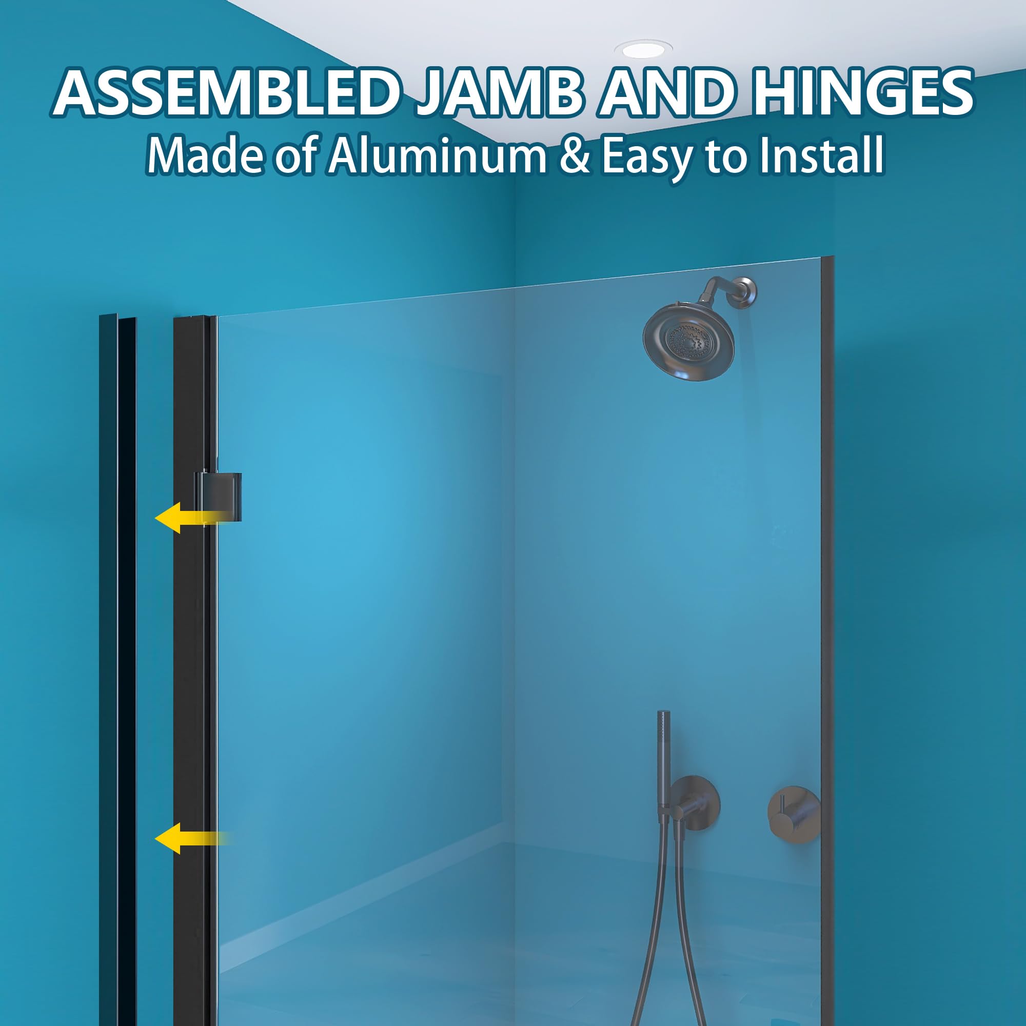 GETPRO Frameless Pivot Shower Door 30