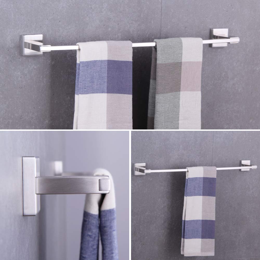 BEIGEEWY 24-Inch SUS 304 Stainless Steel Towel Bar Holder - Modern Brushed Finish Wall Mounted Bathroom Accessory for Showers, Spas & Luxury Bathrooms